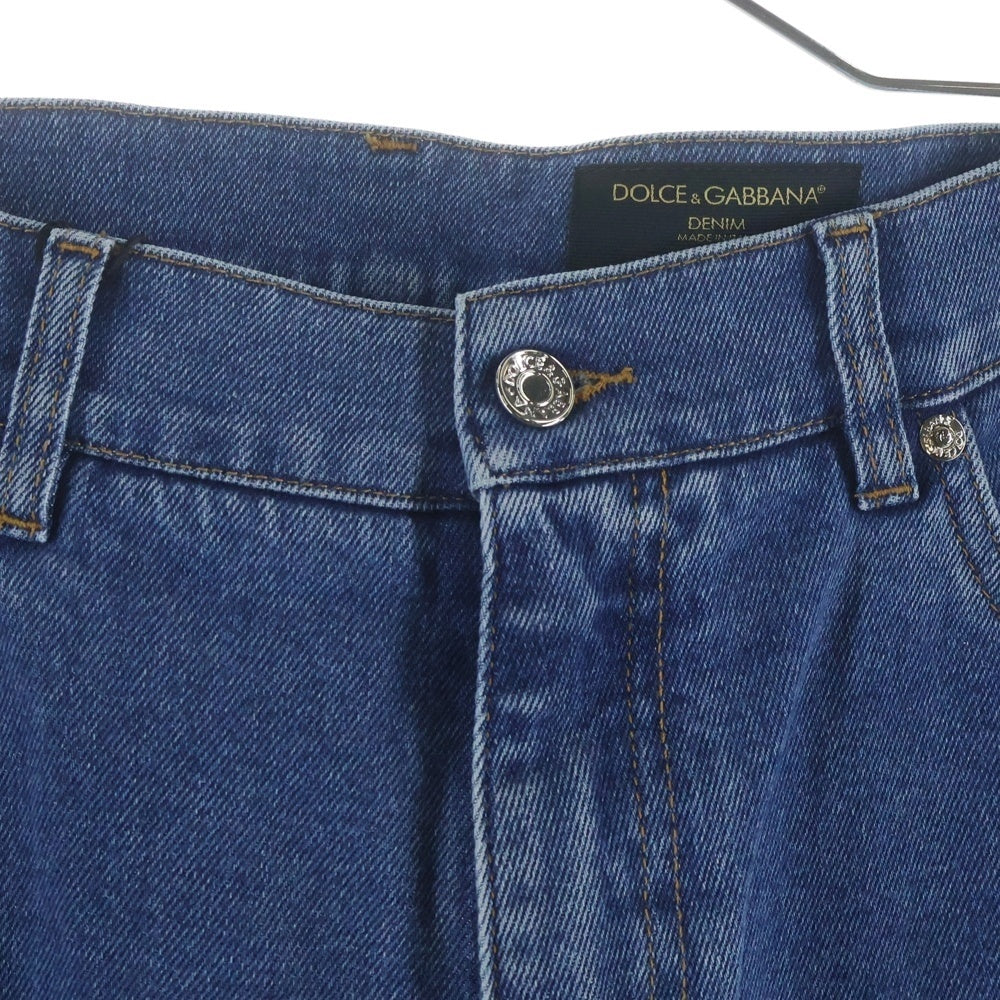 DOLCE & GABBANA(ドルチェアンドガッバーナ) ロゴプレート スリムジーンズ デニムパンツ インディゴ GY07CD G8HN7