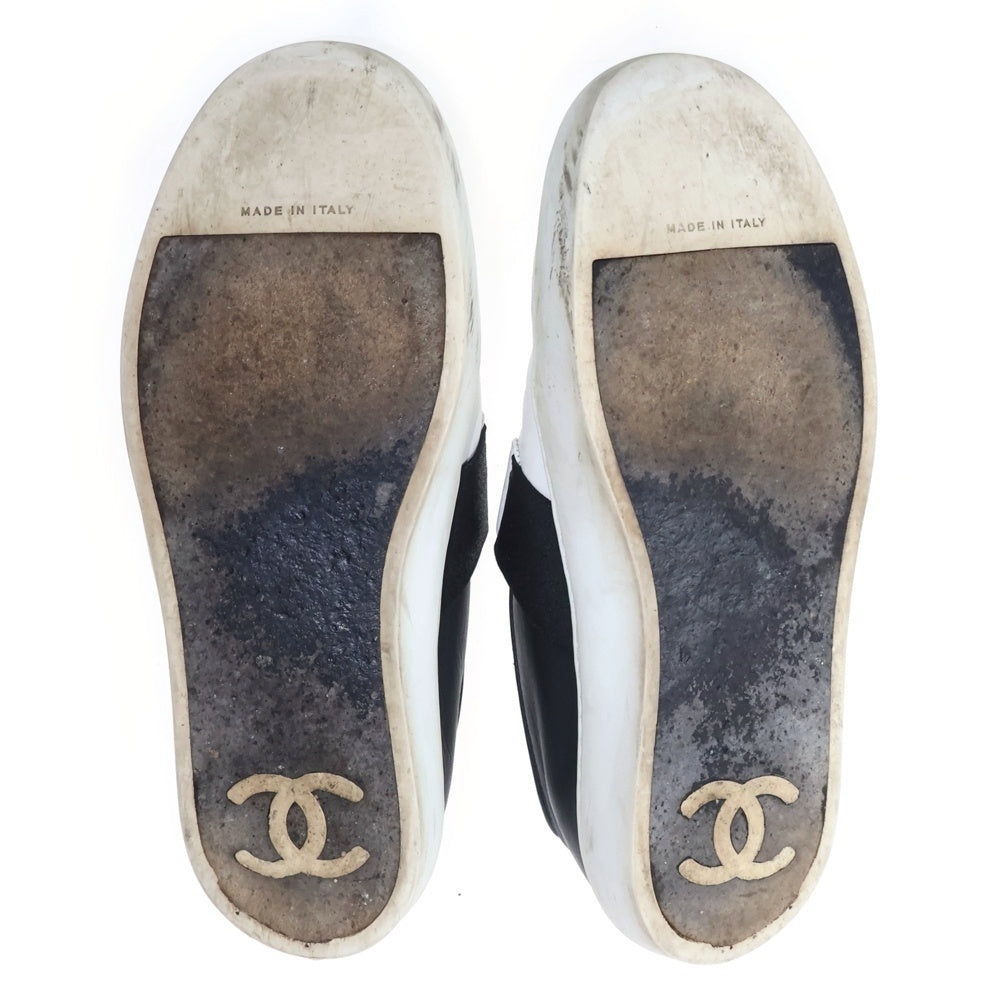 CHANEL(シャネル) バイカラー スリッポン ローカットシューズ ホワイト/ブラック G31713 レディース