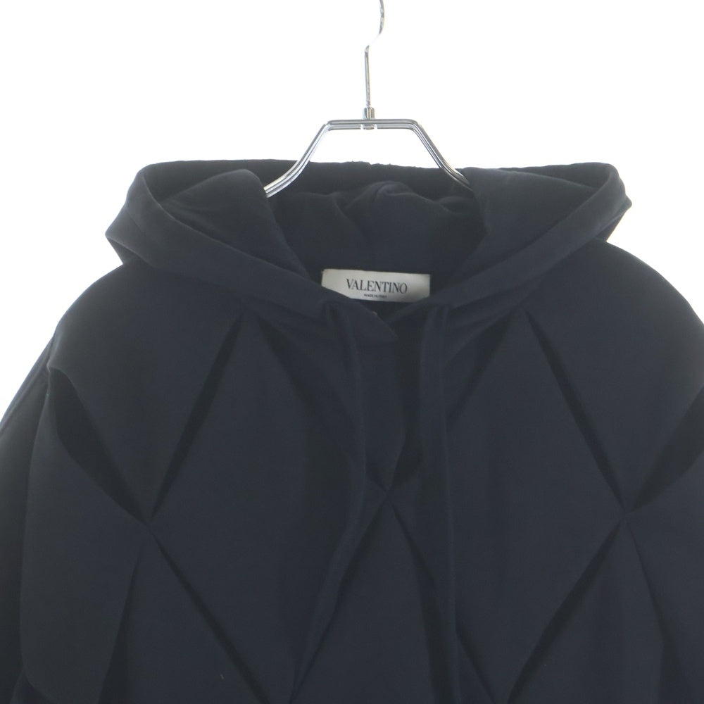 VALENTINO(ヴァレンティノ) アーガイル カットアウト フーディ プルオーバー パーカー ブラック WB0MF13D6QM