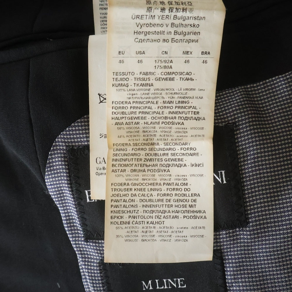 EMPORIO ARMANI(エンポリオアルマーニ) セットアップスーツ ウール 2B テーラードジャケット スラックスパンツ ブラック