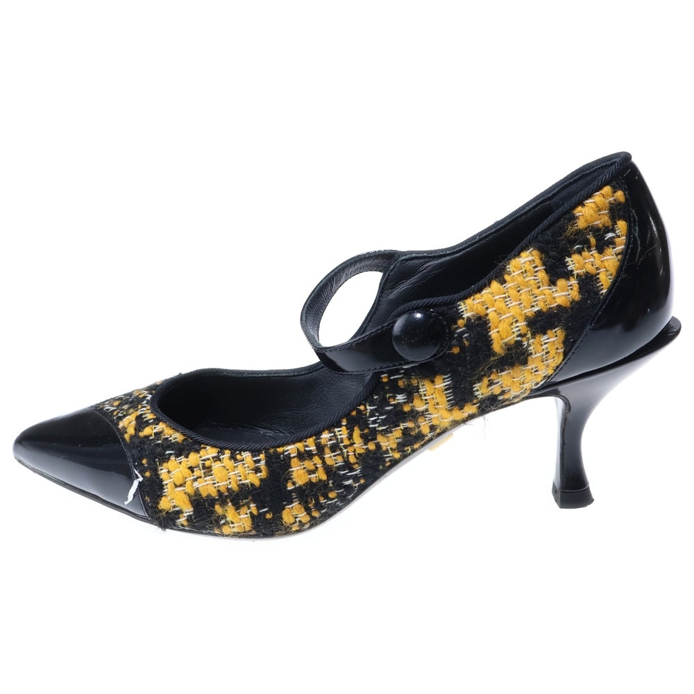 DOLCE & GABBANA(ドルチェアンドガッバーナ) ツイード ヒールパンプス ブラック 36 レディース