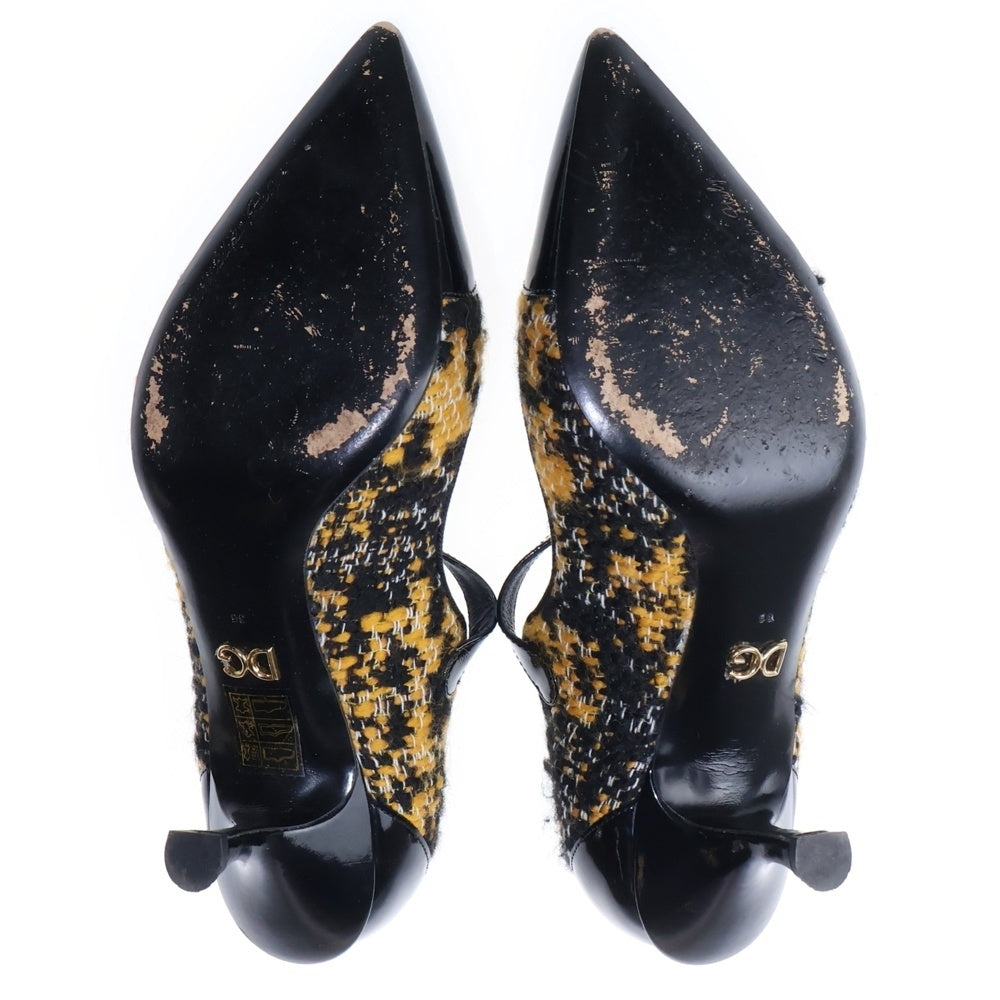 DOLCE & GABBANA(ドルチェアンドガッバーナ) ツイード ヒールパンプス ブラック 36 レディース