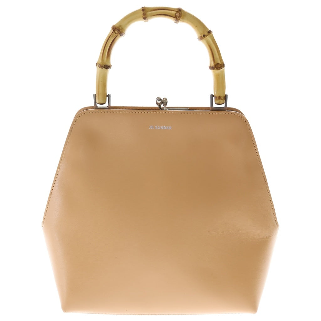 JIL SANDER(ジルサンダー) バンブーハンドル レザーハンドバッグ ベージュ レディース