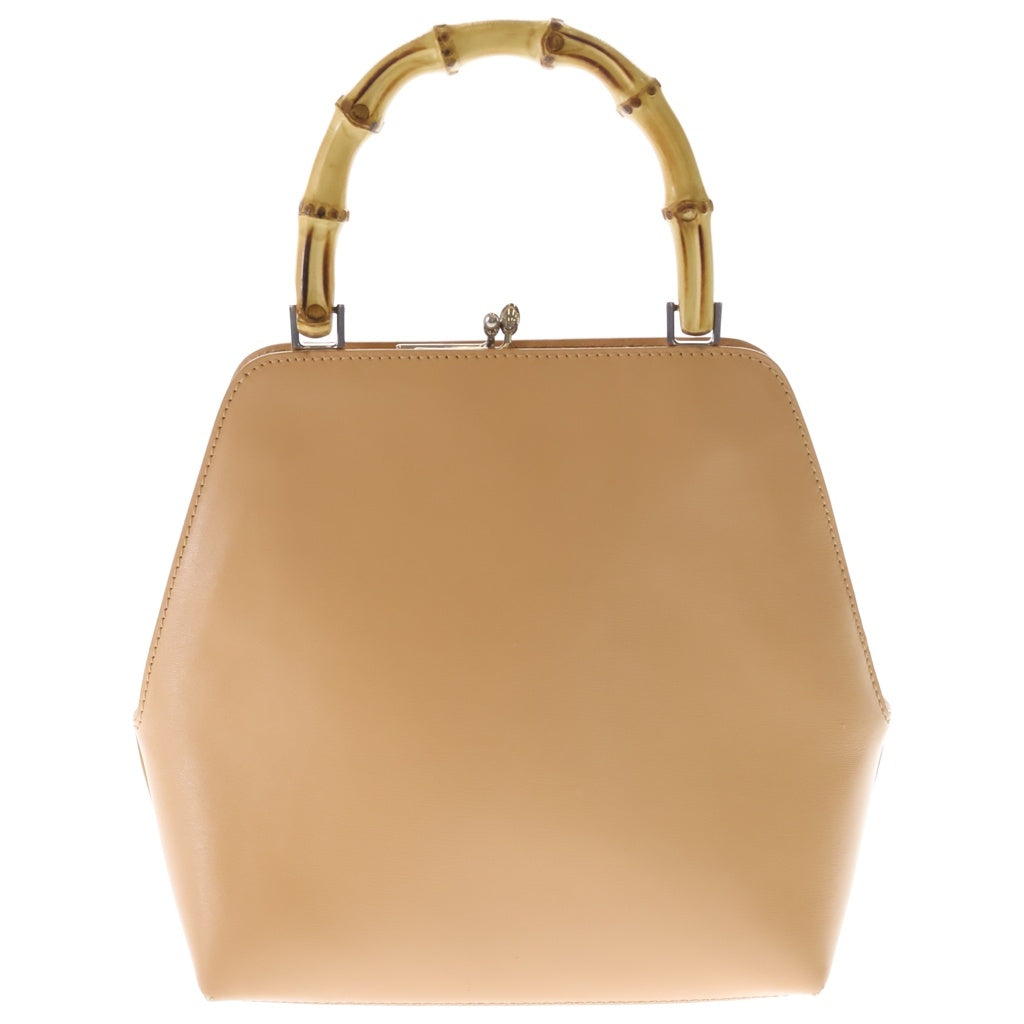 JIL SANDER(ジルサンダー) バンブーハンドル レザーハンドバッグ ベージュ レディース
