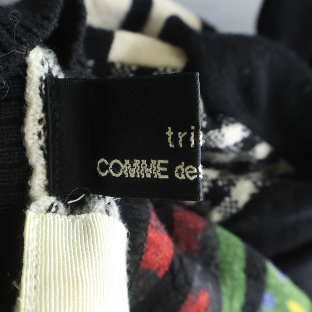 tricot COMME des GARCONS(トリコ コム デ ギャルソン) 16AW 花柄 ボーダー ウール セーター ブラック TR-N007 TR-N007 レディース