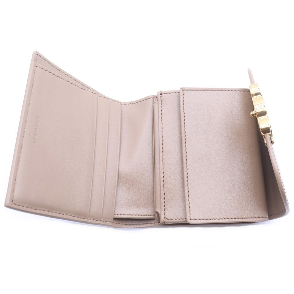 CELINE(セリーヌ) トリオンフ スモールフラップウォレット ベージュ レザー レディース