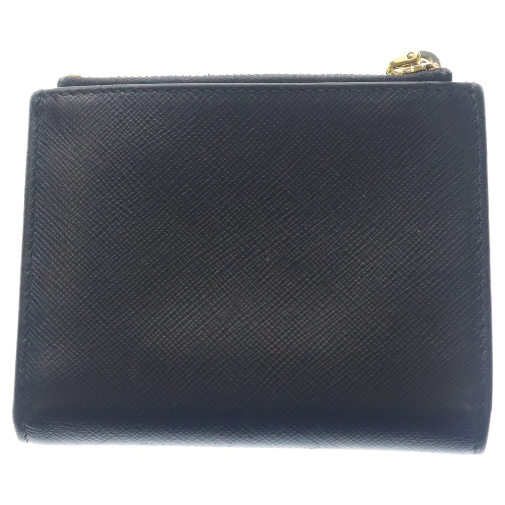 PRADA(プラダ) サフィアーノ 二つ折り財布 ブラック レザー レディース