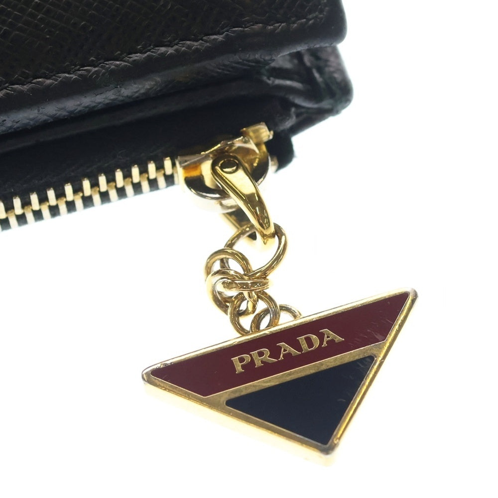 PRADA(プラダ) サフィアーノ 二つ折り財布 ブラック レザー レディース