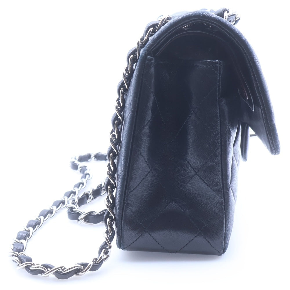 CHANEL(シャネル) マトラッセ23 ダブルフラップ ダブルチェーン ショルダーバッグ ブラック ラムスキン シルバー金具 レディース