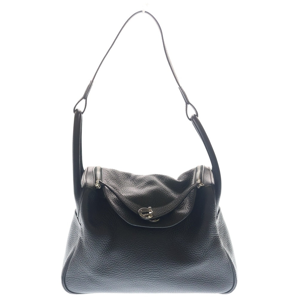 HERMES(エルメス) リンディ30 トリヨンクレマンス レザー 2WAY ハンド ワンショルダーバッグ シルバー金具 ブラック □J刻印 レディース