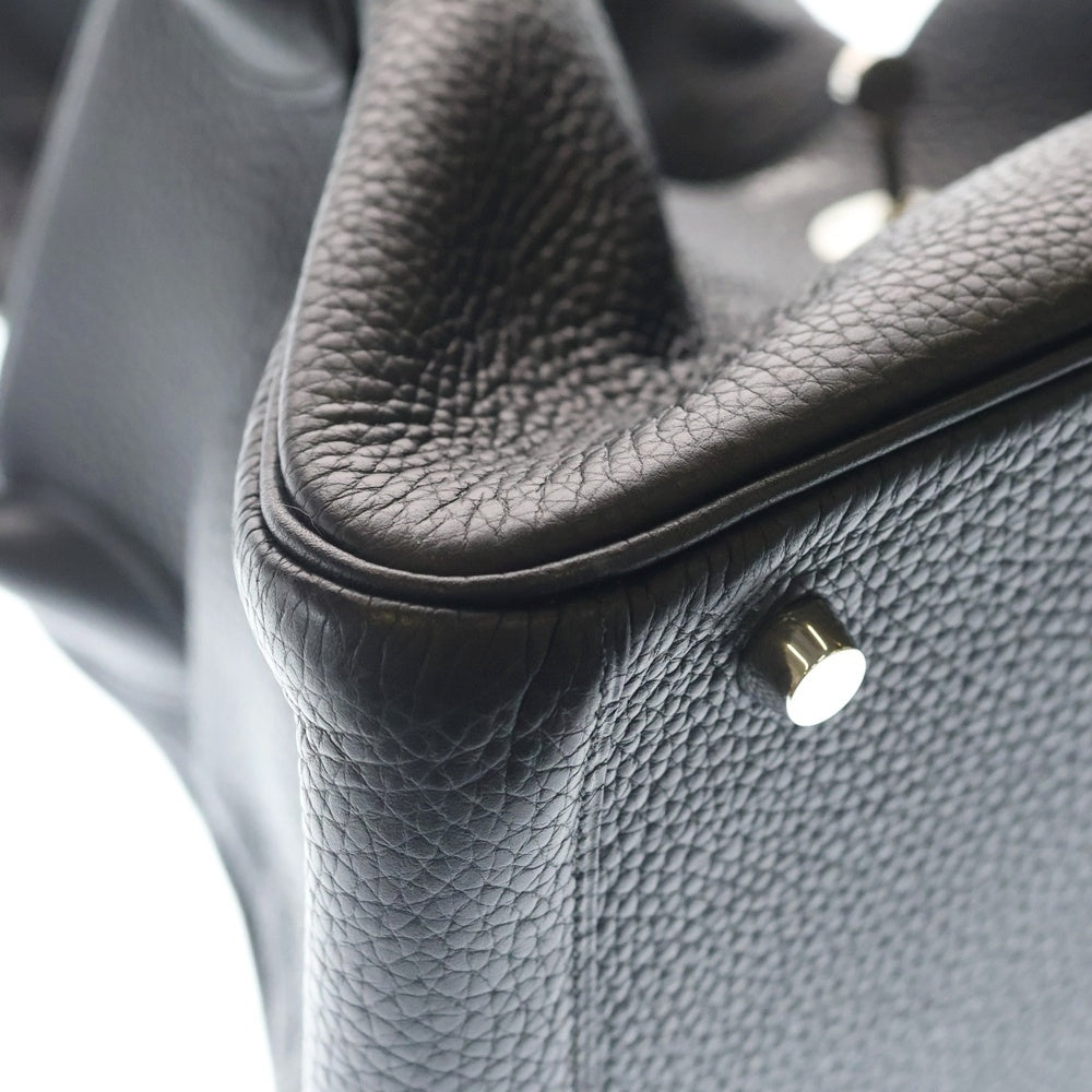 HERMES(エルメス) リンディ30 トリヨンクレマンス レザー 2WAY ハンド ワンショルダーバッグ シルバー金具 ブラック □J刻印 レディース