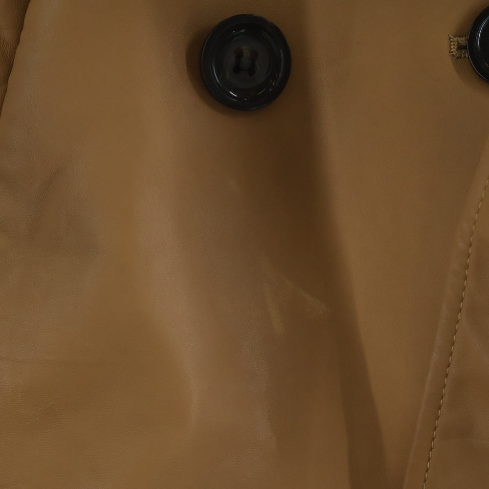 COACH(コーチ) デタッチャブル ボアカラー レザー ダブルブレスト トレンチコート ベージュ 55104 レディース