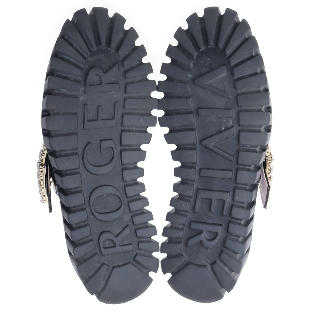 Roger Vivier(ロジェヴィヴィエ) ヴィヴ ゴーシック ビジュー装飾 バックル ローカットシューズ ローファー ブラック レディース