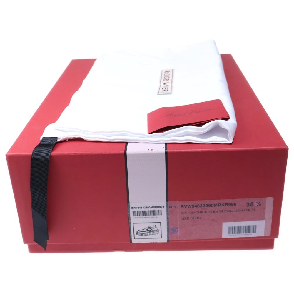 Roger Vivier(ロジェヴィヴィエ) ヴィヴ ゴーシック ビジュー装飾 バックル ローカットシューズ ローファー ブラック レディース