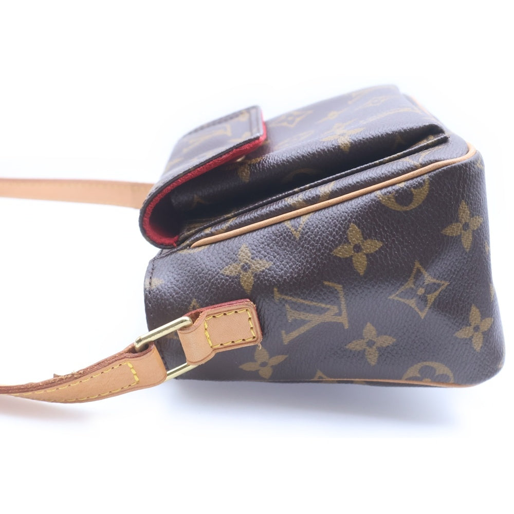 LOUIS VUITTON(ルイヴィトン) モノグラム ヴィバシテPM ショルダーバッグ ミニバッグ ブラウン レザー×PVC M51165 ゴールド金具 レディース