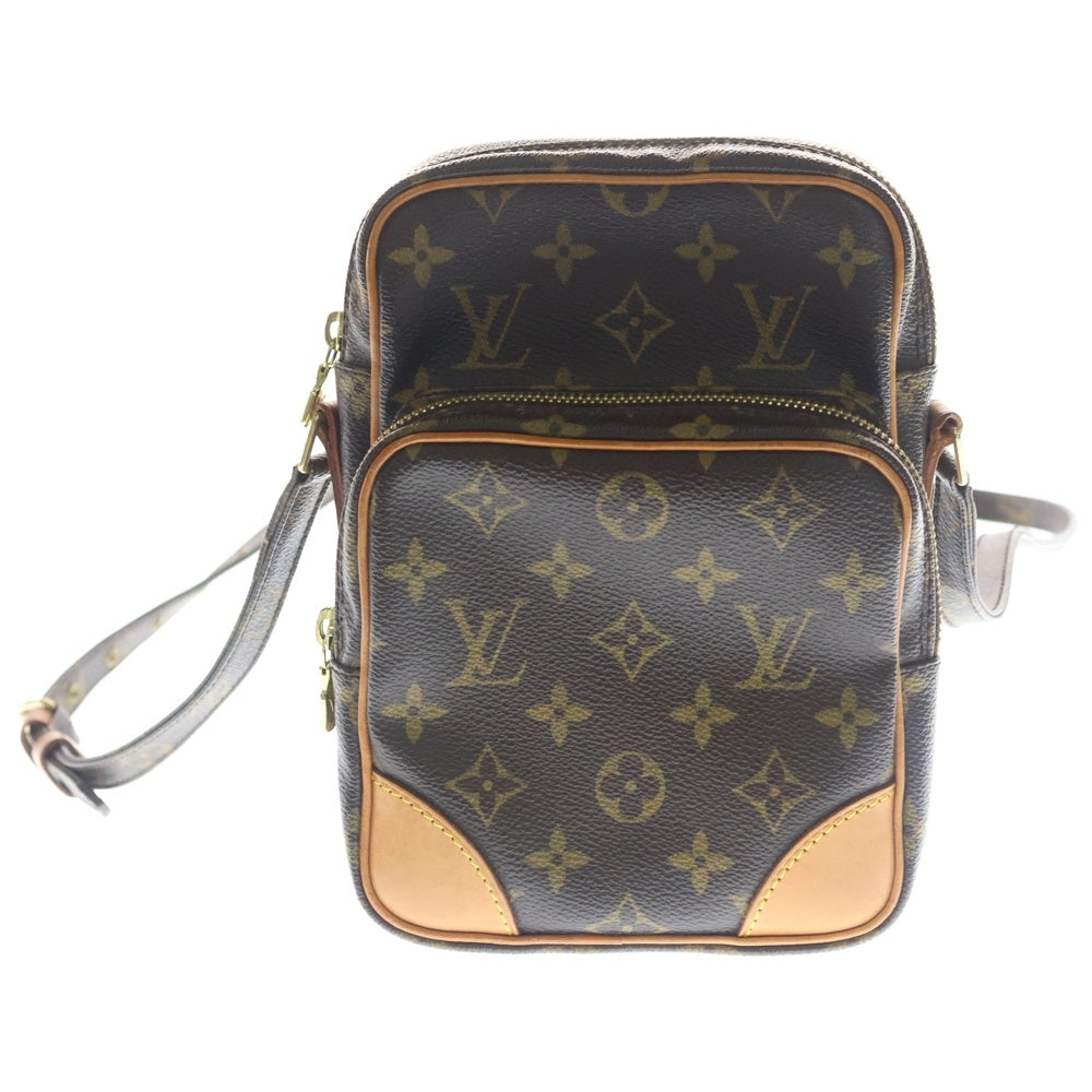 LOUIS VUITTON(ルイヴィトン) モノグラム アマゾン ショルダーバッグ ミニバッグ ブラウン レザー×PVC M45236 ゴールド金具