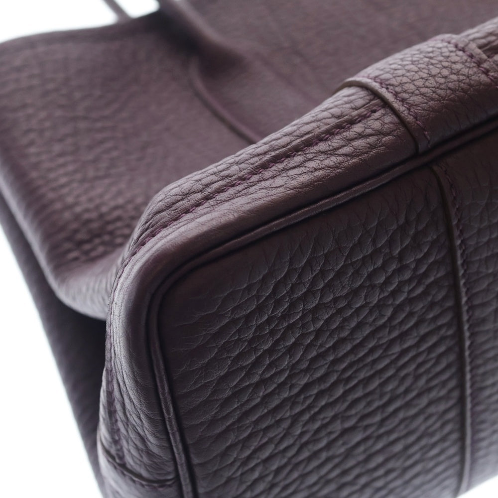 HERMES(エルメス) ガーデンパーティ TPM ネゴンダ レザン トートバッグ ハンドバッグ パープル レザー □P刻印 シルバー金具 レディース
