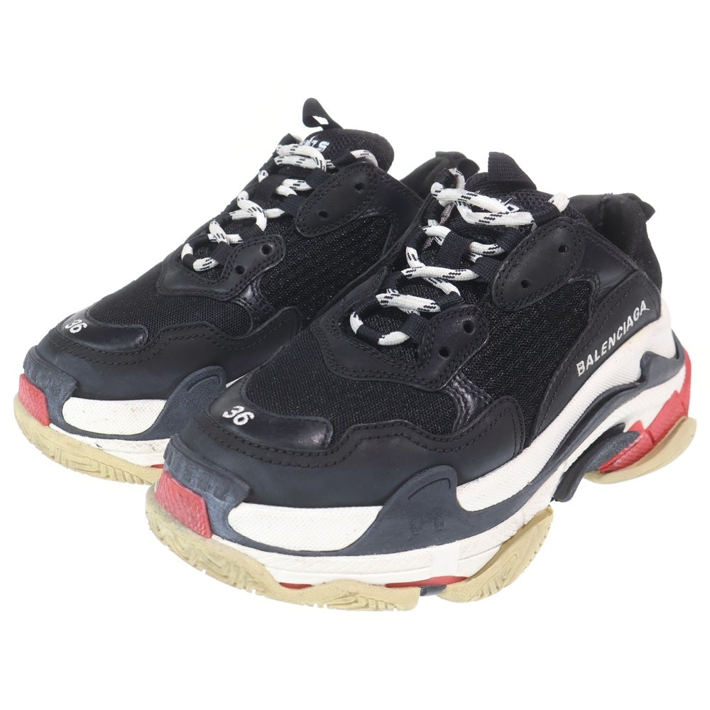 BALENCIAGA(バレンシアガ) Triple S Leather Mesh Sneakers トリプルS レザーメッシュ スニーカー ローカットスニーカー ブラック 36 524037 レディース