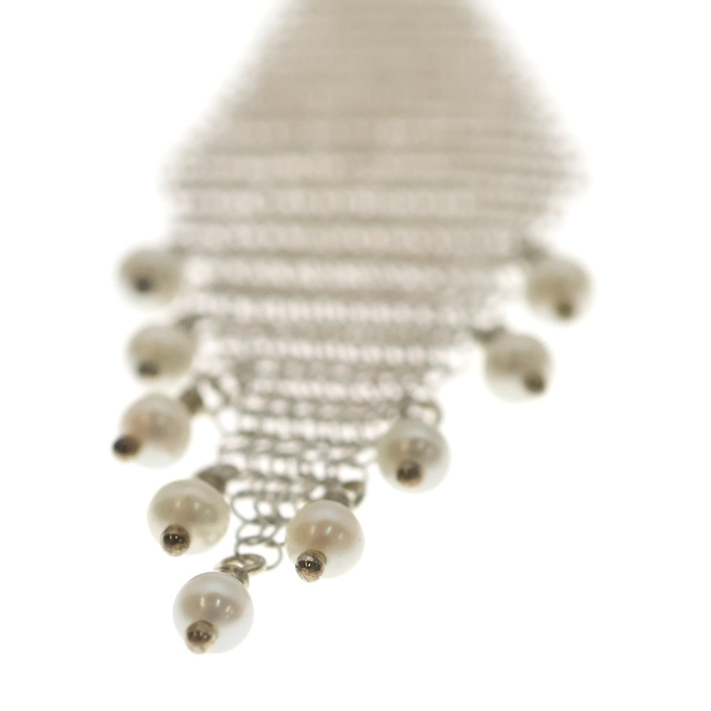 TIFFANY & Co.(ティファニー) メッシュ フリンジ パールネックレス ペンダント チェーン シルバー Ag925 4.0g レディース