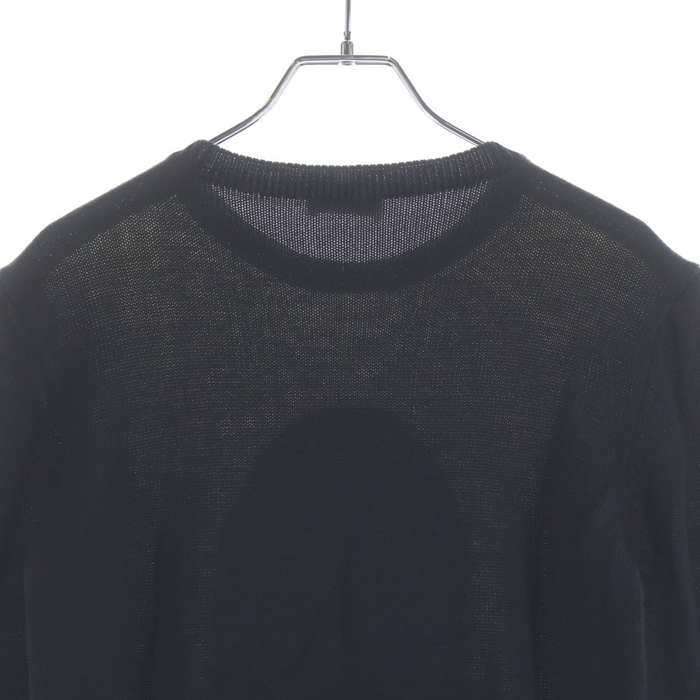 MONCLER(モンクレール) 19AW ロゴジャガード クルーネック プルオーバー 長袖 ニット セーター ホワイト/ブラック E29549053705 A9021 レディース