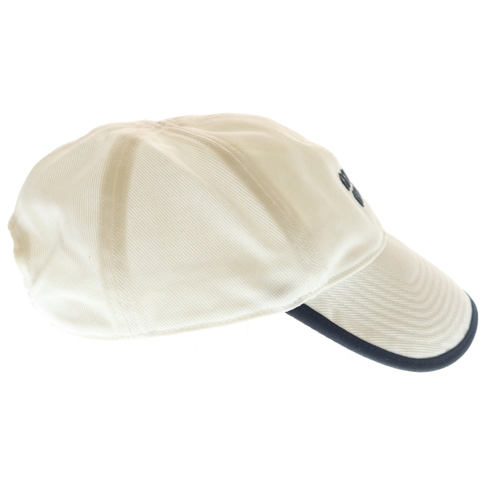miumiu(ミュウミュウ) Baseball drill Blanc Cap 5HC369 ベースボールキャップ ドリル ロゴ刺繍 ホワイト/ブラック 5HC369 レディース