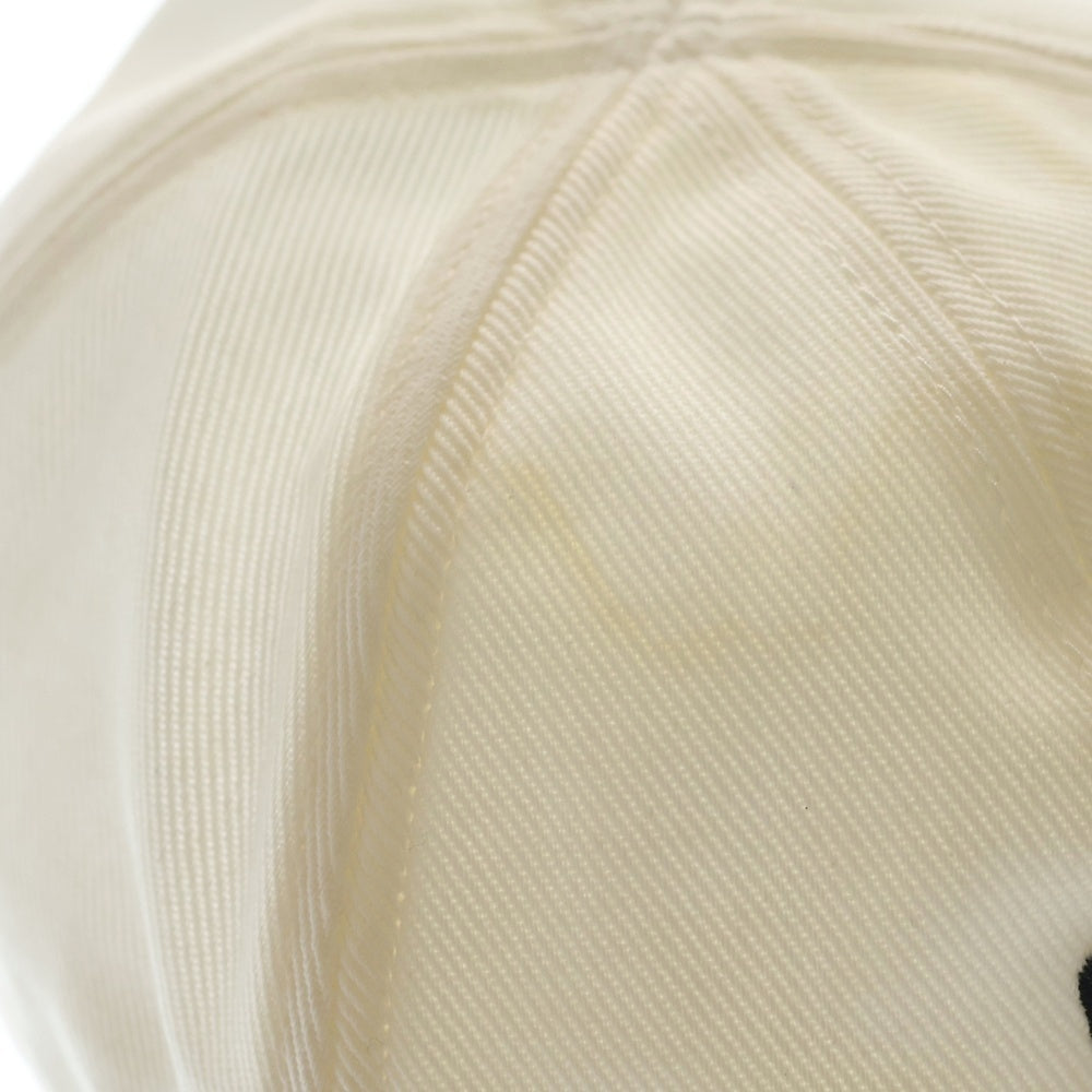 miumiu(ミュウミュウ) Baseball drill Blanc Cap 5HC369 ベースボールキャップ ドリル ロゴ刺繍 ホワイト/ブラック 5HC369 レディース