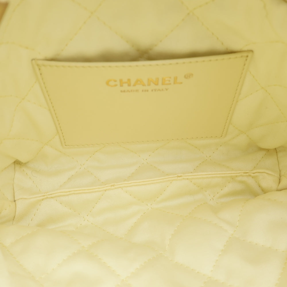 CHANEL(シャネル) シャネル22 ミニ ショルダーバッグ イエロー ラムスキン ゴールド金具 レディース