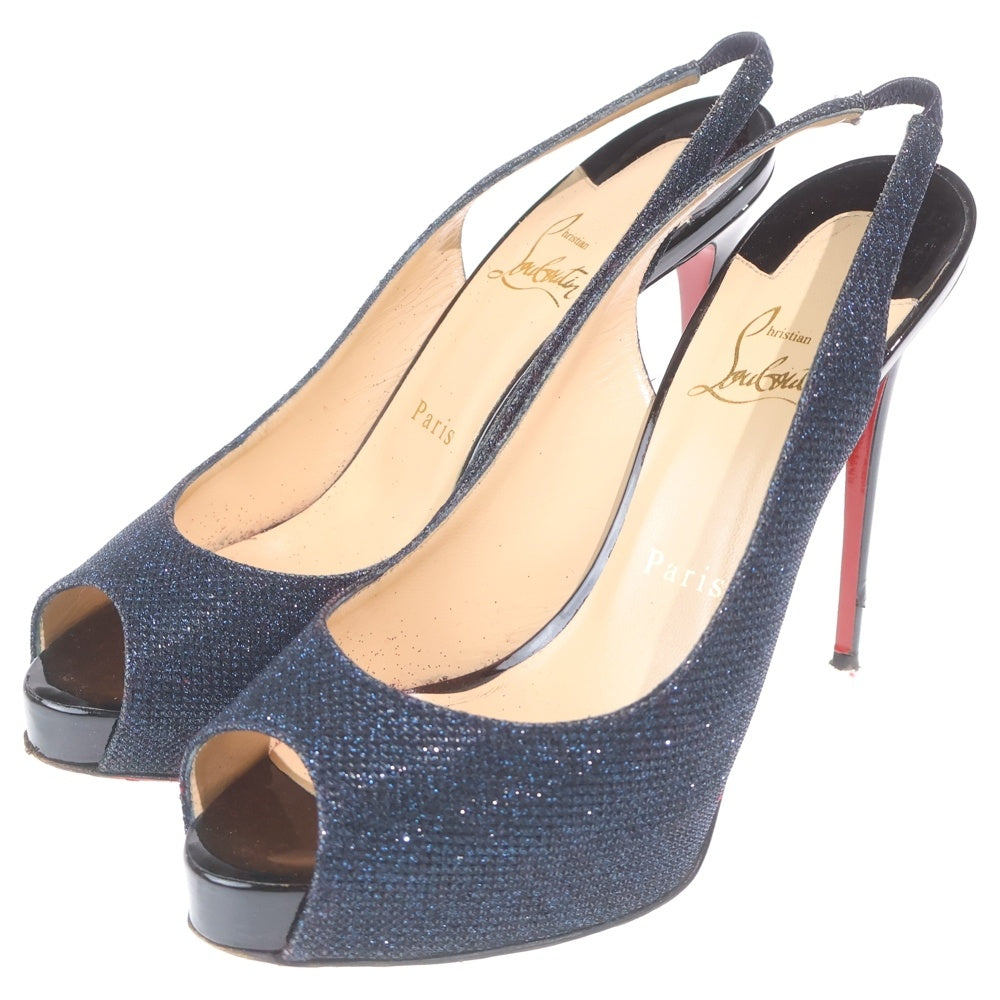 CHRISTIAN LOUBOUTIN(クリスチャンルブタン) PRIVATE NUMBER 120 GLITT LUMINOR グリッター ハイヒールパンプス ネイビー 3150051 レディース