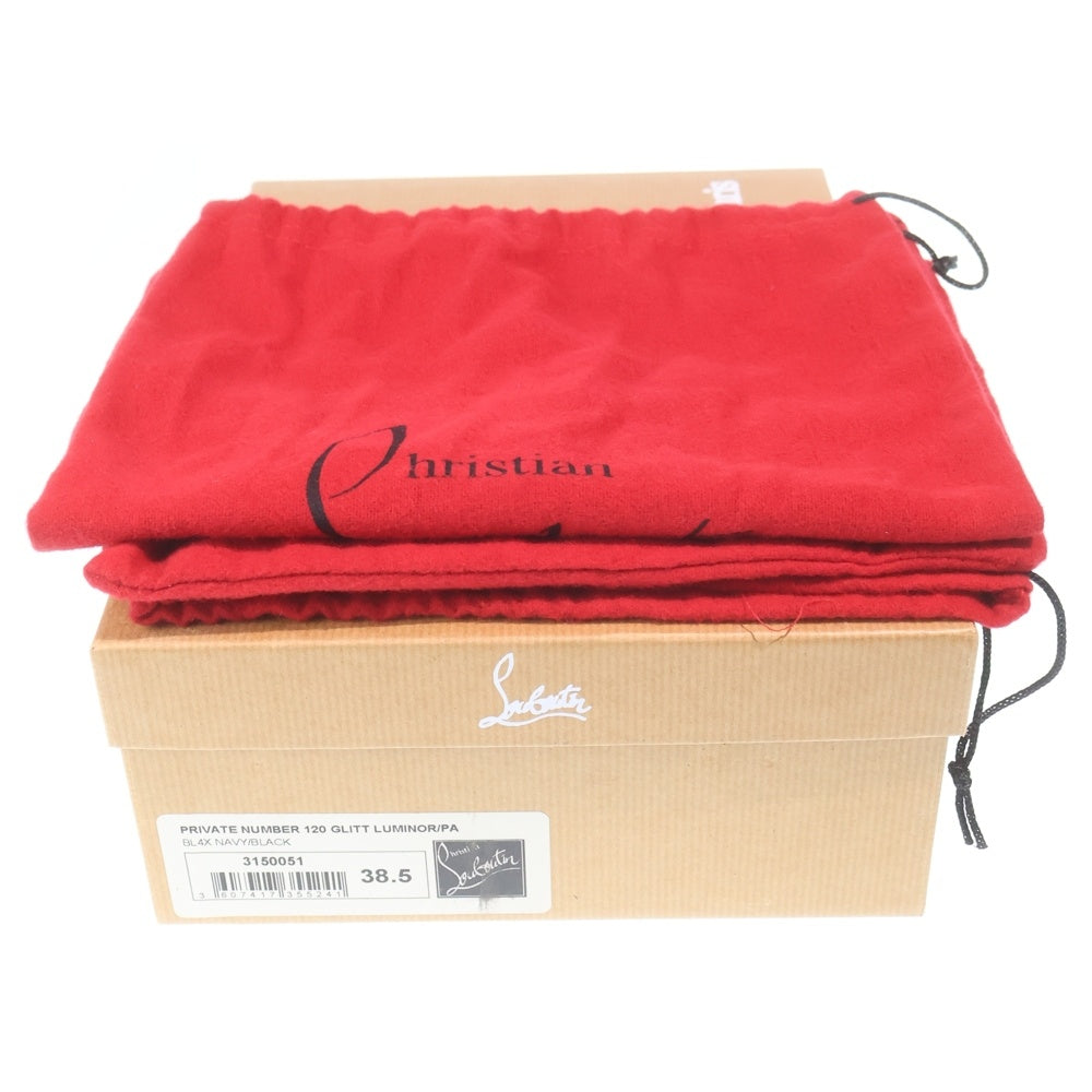 CHRISTIAN LOUBOUTIN(クリスチャンルブタン) PRIVATE NUMBER 120 GLITT LUMINOR グリッター ハイヒールパンプス ネイビー 3150051 レディース