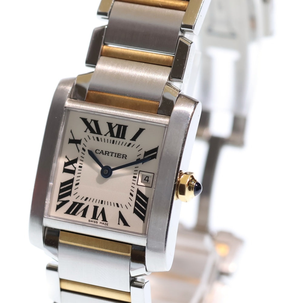 Cartier(カルティエ) W51012Q4 タンクフランセーズMM アイボリー文字盤 SS×YG/QZ ステンレス イエローゴールド クォーツ 腕時計 レディース