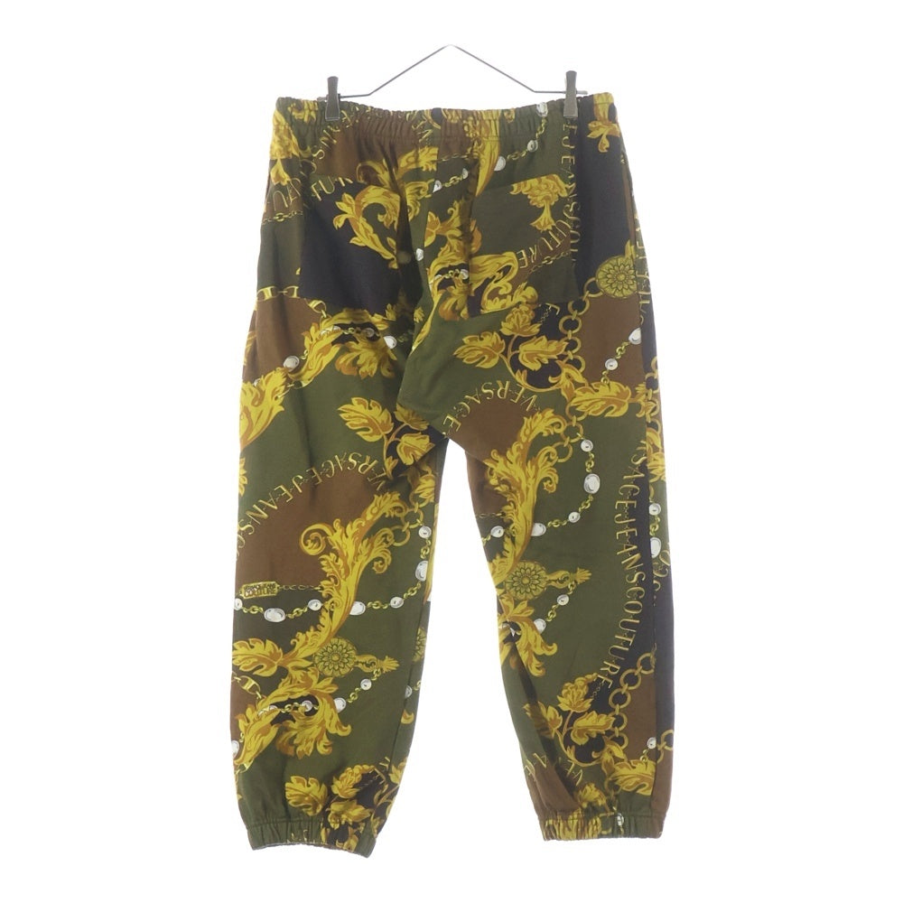 VERSACE JEANS COUTURE(ヴェルサーチジーンズクチュール) Chain Couture Trackpants チェーン柄 スウェットパンツ スウェットパンツ カーキ 75GCA315