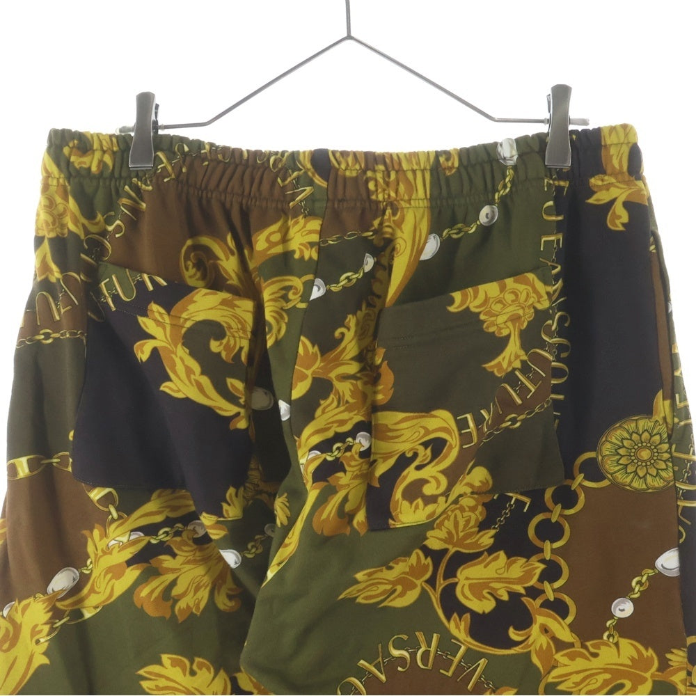 VERSACE JEANS COUTURE(ヴェルサーチジーンズクチュール) Chain Couture Trackpants チェーン柄 スウェットパンツ スウェットパンツ カーキ 75GCA315
