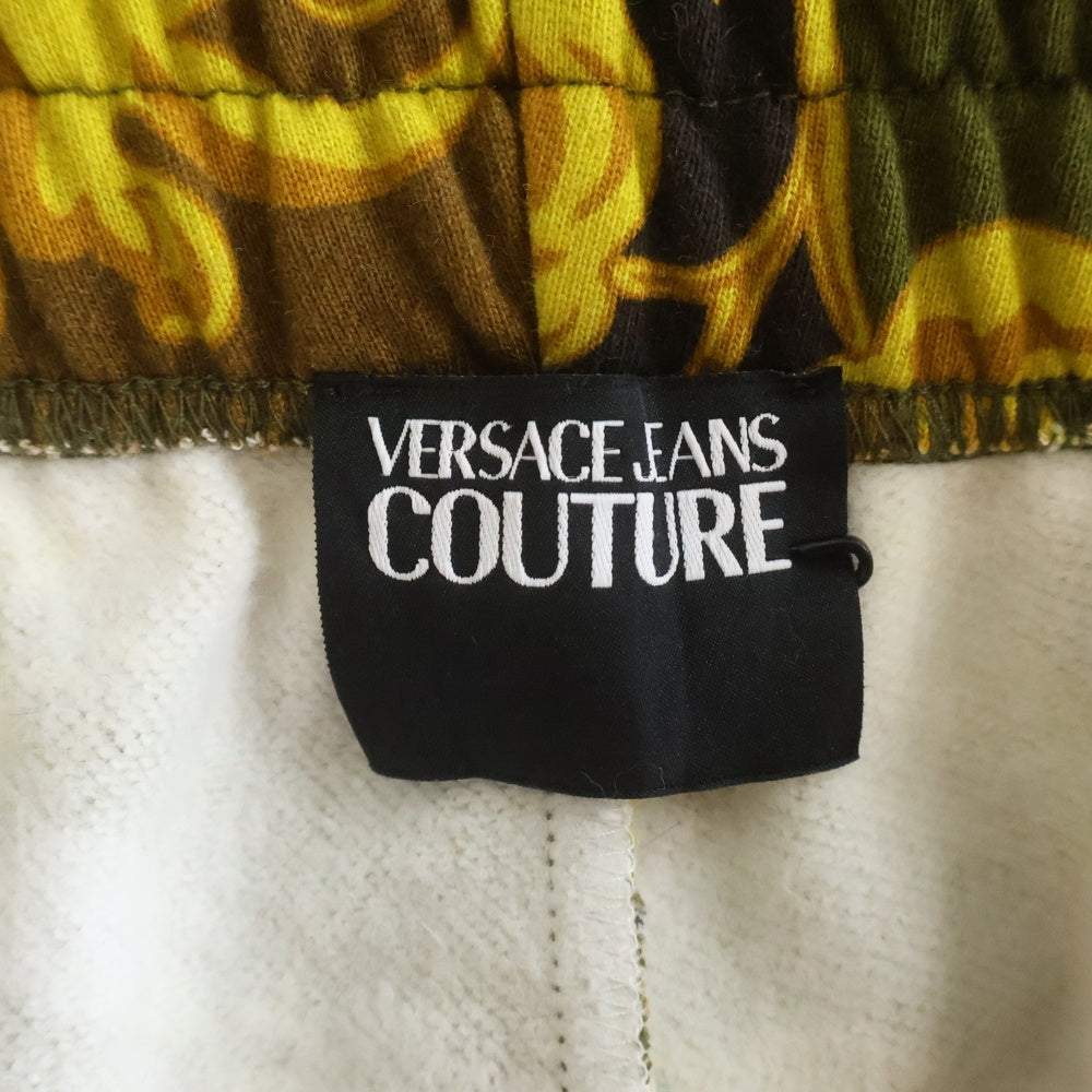VERSACE JEANS COUTURE(ヴェルサーチジーンズクチュール) Chain Couture Trackpants チェーン柄 スウェットパンツ スウェットパンツ カーキ 75GCA315