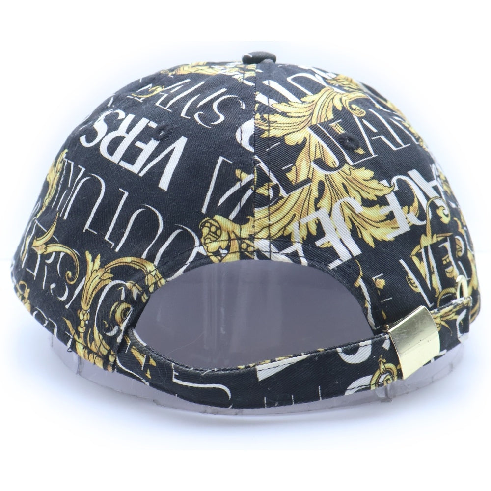 VERSACE JEANS COUTURE(ヴェルサーチジーンズクチュール) Baroque Print Baseball Cap バロックプリント キャップ ブラック 71YAZK18