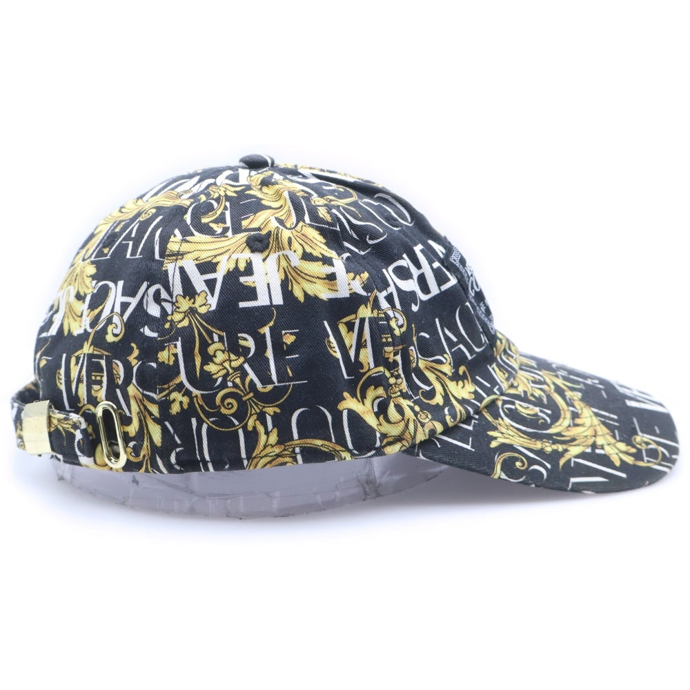VERSACE JEANS COUTURE(ヴェルサーチジーンズクチュール) Baroque Print Baseball Cap バロックプリント キャップ ブラック 71YAZK18