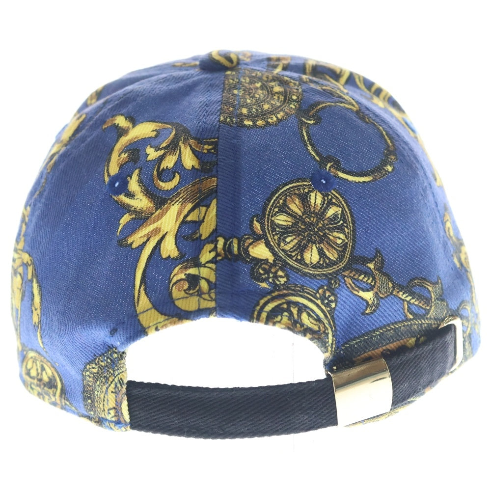 VERSACE JEANS COUTURE(ヴェルサーチジーンズクチュール) Baroque Print Baseball Cap バロックプリント キャップ ブルー 71YAZK18