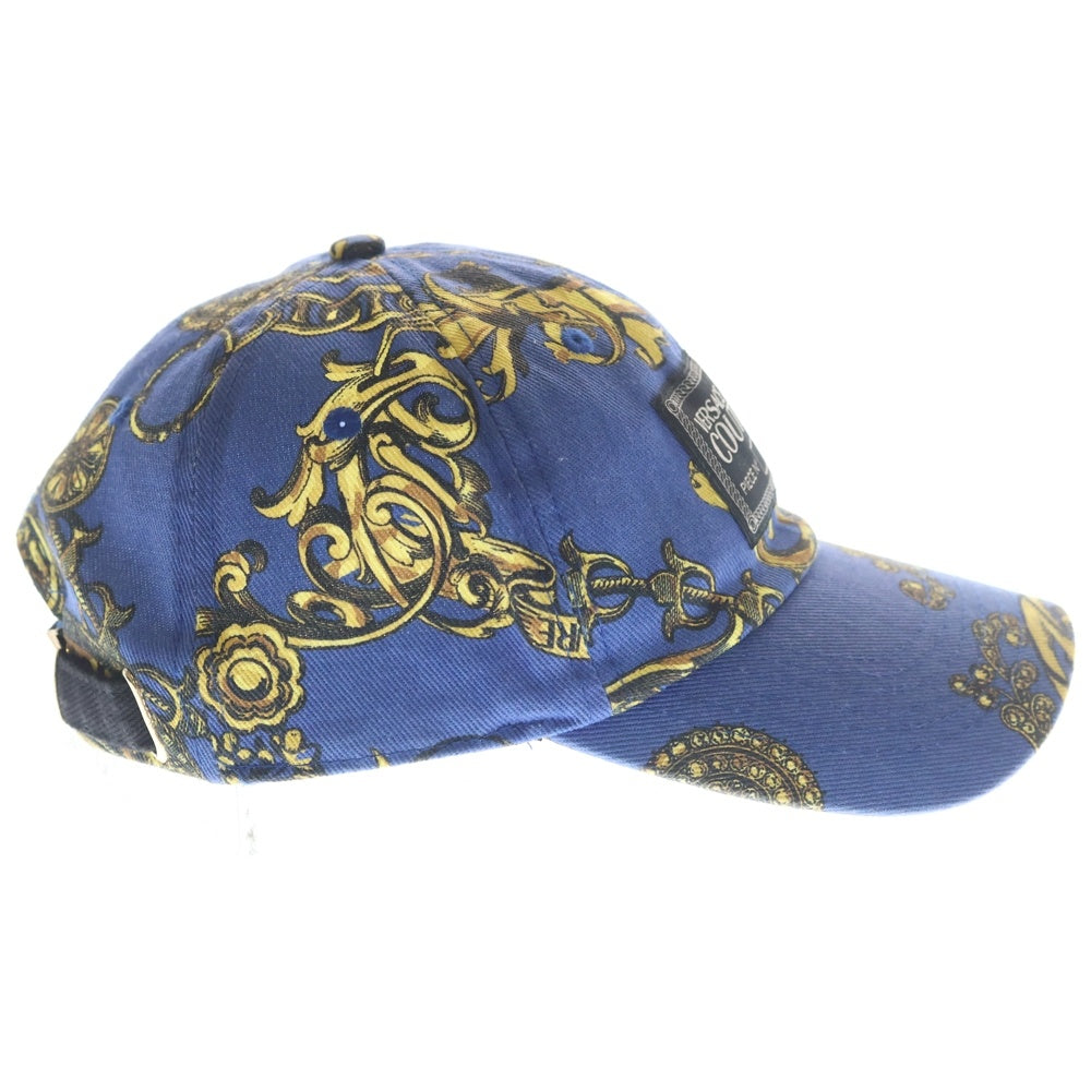 VERSACE JEANS COUTURE(ヴェルサーチジーンズクチュール) Baroque Print Baseball Cap バロックプリント キャップ ブルー 71YAZK18