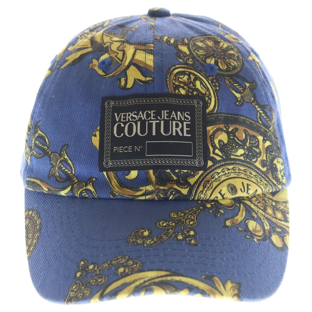 VERSACE JEANS COUTURE(ヴェルサーチジーンズクチュール) Baroque Print Baseball Cap バロックプリント キャップ ブルー 71YAZK18