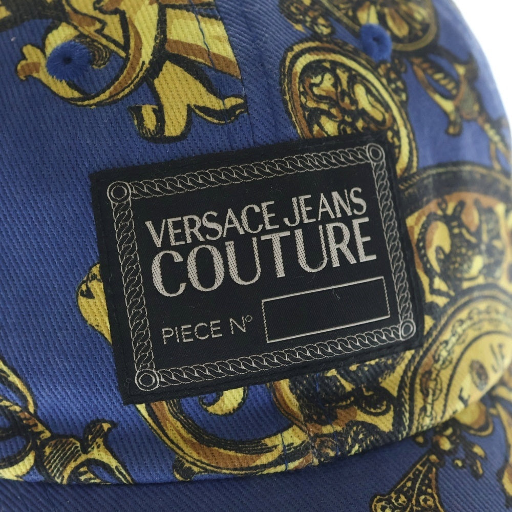 VERSACE JEANS COUTURE(ヴェルサーチジーンズクチュール) Baroque Print Baseball Cap バロックプリント キャップ ブルー 71YAZK18