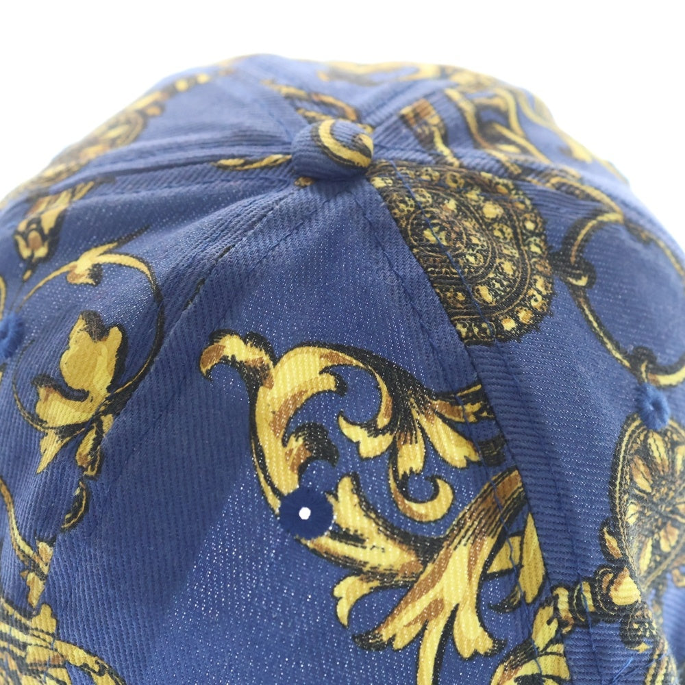 VERSACE JEANS COUTURE(ヴェルサーチジーンズクチュール) Baroque Print Baseball Cap バロックプリント キャップ ブルー 71YAZK18