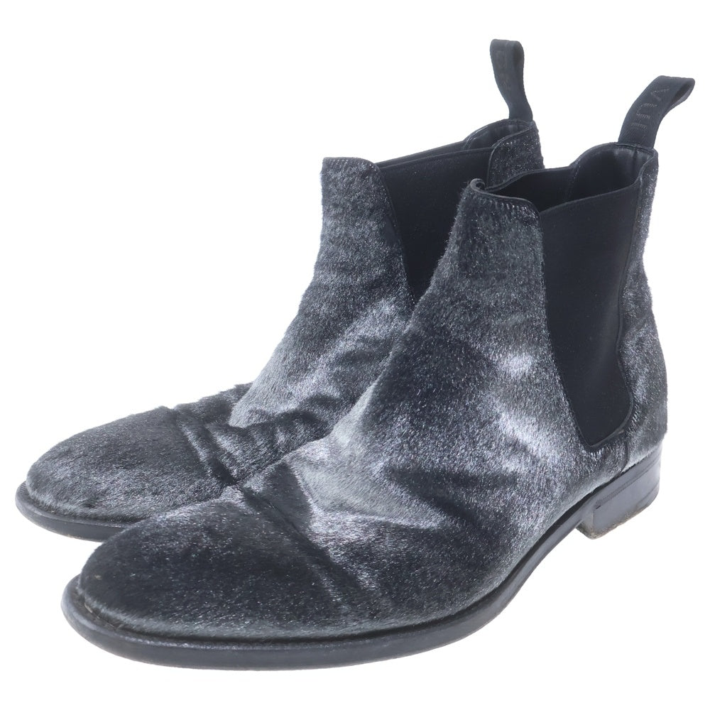 LOUIS VUITTON(ルイヴィトン) ハラコ サイドゴア チェルシーブーツ ブラック/シルバー