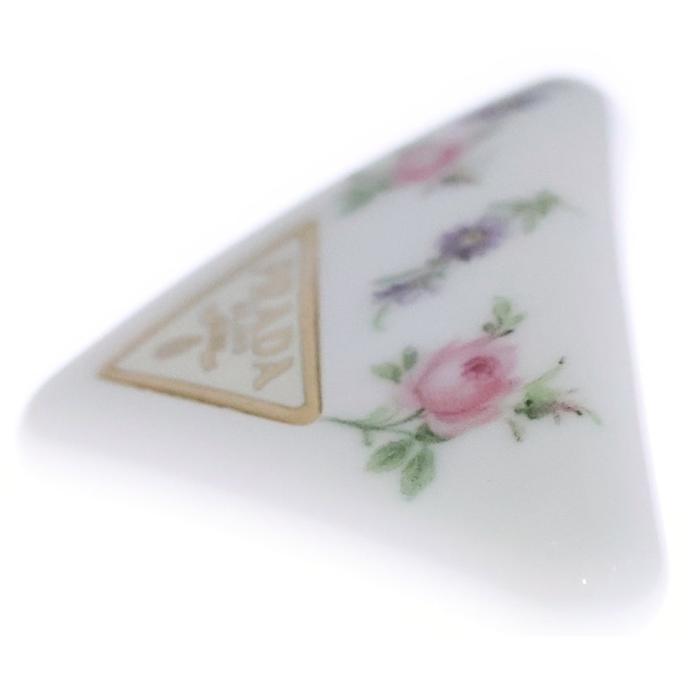 PRADA(プラダ) 花柄 フラワー バレッタ ヘアアクセ クリップ ホワイト ゴールド金具 レディース