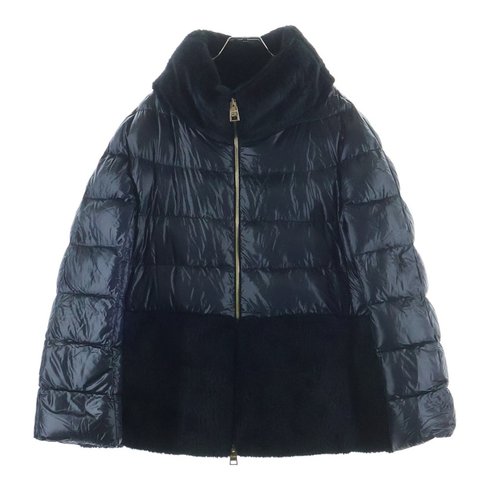 HERNO(ヘルノ) NYLON ULTRALIGHT & LADY CAPE エコファー ダウンジャケット ブラック PI1123D 12017 9300 レディース