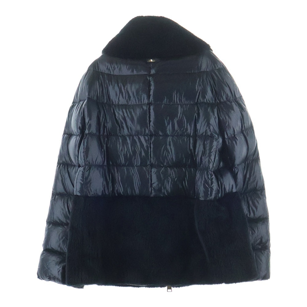 HERNO(ヘルノ) NYLON ULTRALIGHT & LADY CAPE エコファー ダウンジャケット ブラック PI1123D 12017 9300 レディース