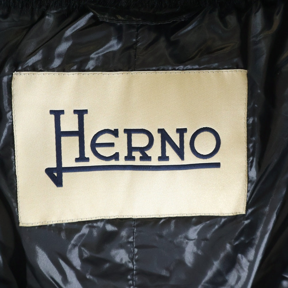 HERNO(ヘルノ) NYLON ULTRALIGHT & LADY CAPE エコファー ダウンジャケット ブラック PI1123D 12017 9300 レディース