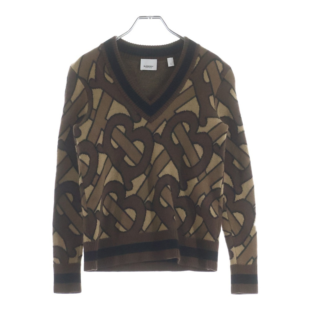 BURBERRY(バーバリー) TBモノグラム Vネックニット ブラウン 8019183 レディース