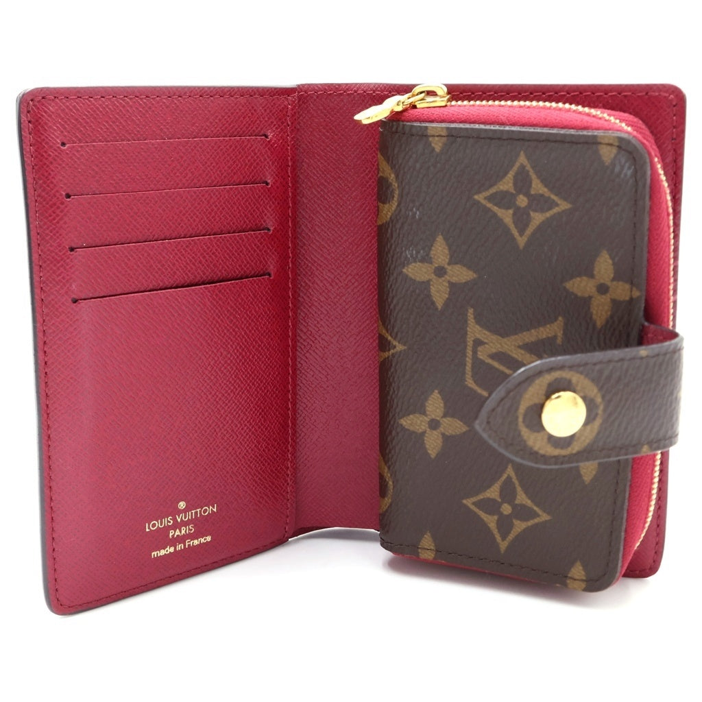 LOUIS VUITTON(ルイヴィトン) モノグラム ポルトフォイユジュリエット フューシャ 二つ折り財布 ロングウォレット ブラウン×ピンク M69433 ゴールド金具 レディース