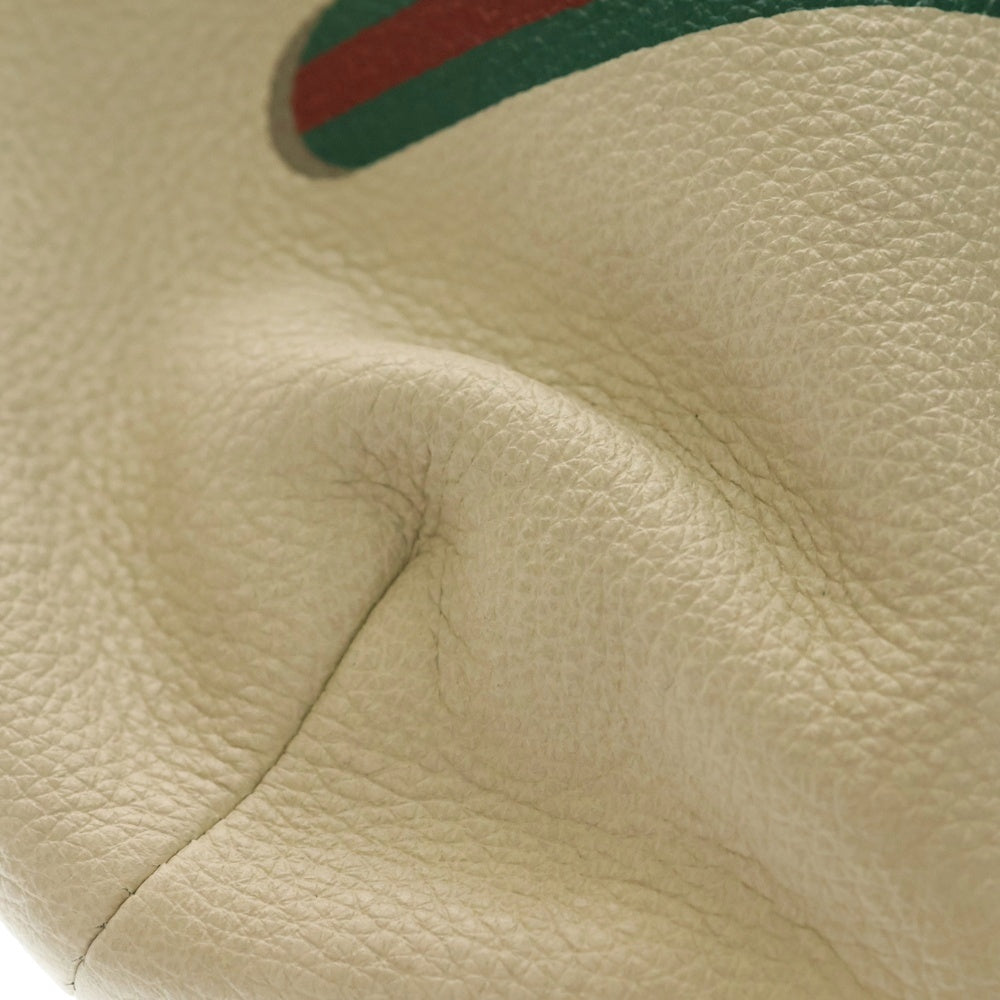 GUCCI(グッチ) ボディバッグ ウエストバッグ ショルダーバッグ ホワイト レザー ゴールド金具