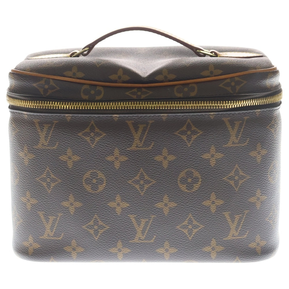 LOUIS VUITTON(ルイヴィトン) モノグラム ニースBB バニティ ハンドバッグ ポーチ ケース ブラウン レザー×PVC M42265 ゴールド金具 レディース