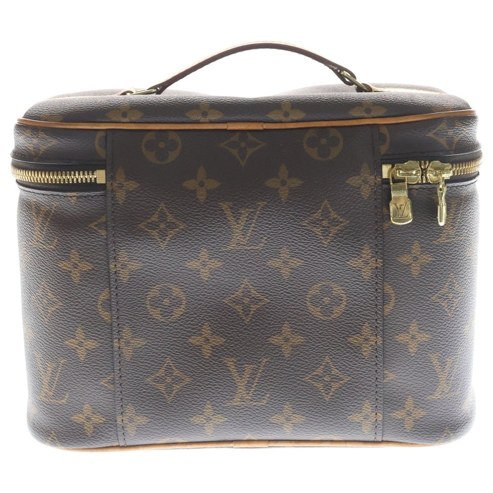 LOUIS VUITTON(ルイヴィトン) モノグラム ニースBB バニティ ハンドバッグ ポーチ ケース ブラウン レザー×PVC M42265 ゴールド金具 レディース